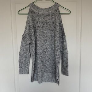 Gray Cold Shoulder Women Sweater